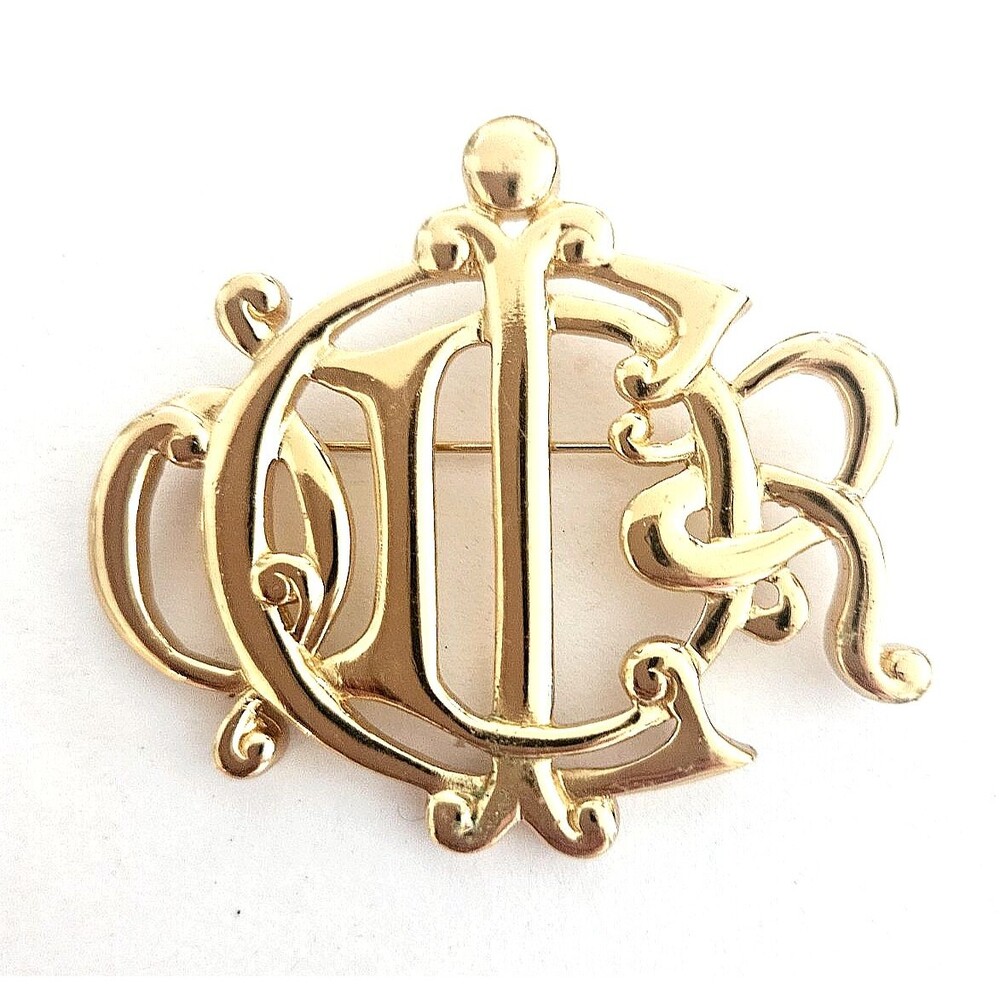 Christian Dior Germany Signed Vintage 'C Dior' Logo Brooch – Henkel & Grosse